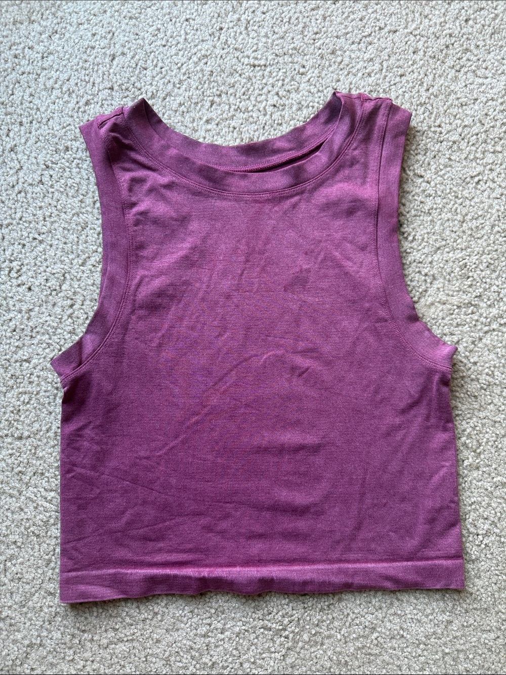 Aura Women's Sleeveless Crop Tank Top - Plum Size M/L